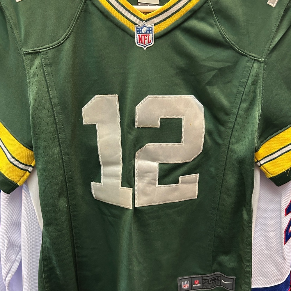 NFL Green Jersey with Yellow and White Accents